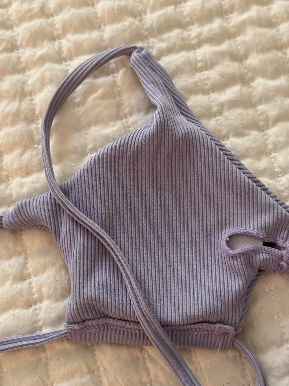 SHEIN light purple ribbed bikini top - Size M
